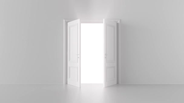 Brillo de una puerta abierta en una habitación luminosa — Vídeo de stock
