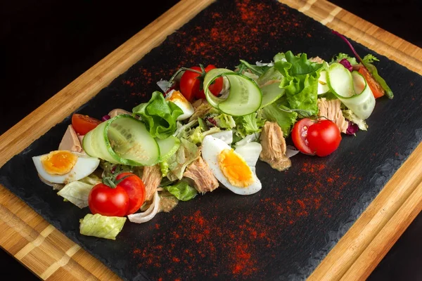 Salata tavuk yumurta ve domates-5 — Stok fotoğraf