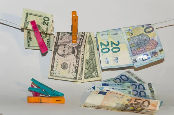 Euros and Dollars ready to be used — Stock Photo, Image