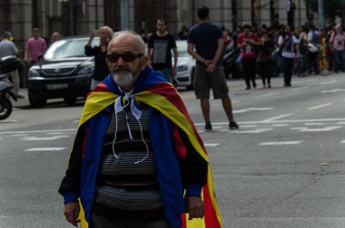 Barselona, İspanya, 03 Ekim - 2017: Pasifik protesto  