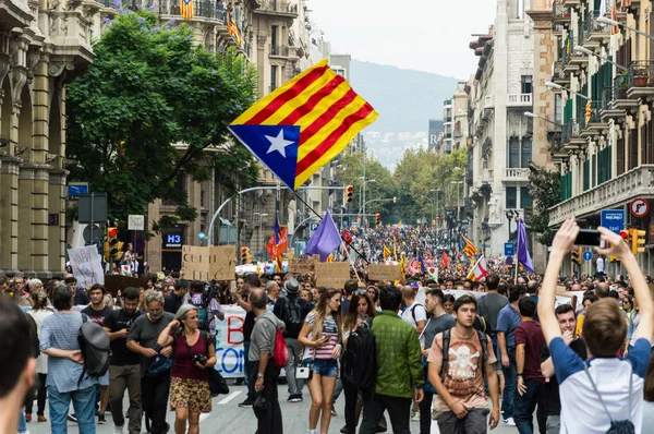 Barselona, İspanya, 03 Ekim - 2017: Pasifik protesto  