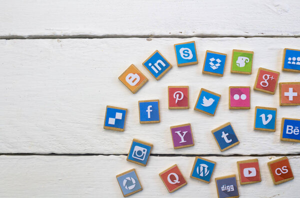 QUEENSTOWN, SOUTH AFRICA - 09 апреля 2017: Логотип социальных сетей
 