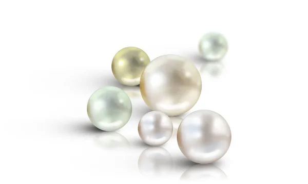 Beautiful Group Colour Pearls Different Sizes — Stock Photo, Image