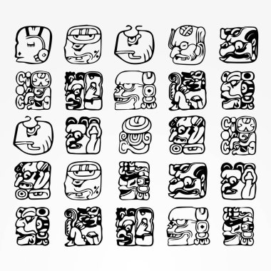 vektör Maya karakterler 