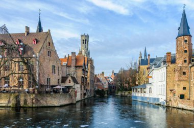 Donmuş su kanalı Bruges, Belçika ile sahne
