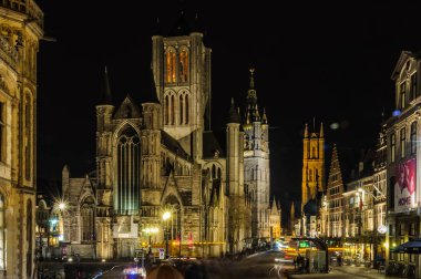 Gece üç kule Ghent, Belçika