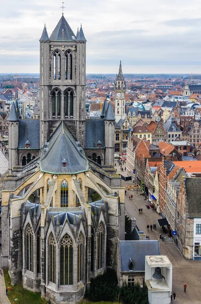 Veduta aerea della città vecchia di Gand, Belgio — Foto Stock