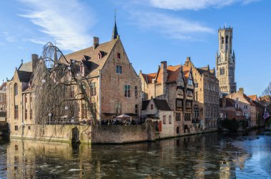 Yansıması tespih Quay Bruges, Belçika