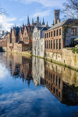 Bruges, Belçika Ortaçağ binaları yansıması