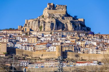 View of the village of Morella, Spain clipart