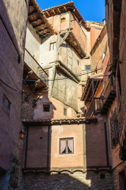 Yığılmış ev Albarracin, İspanya