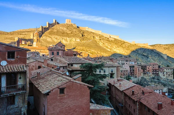 Vista panorámica al atardecer en Albarracin, España — Foto de Stock