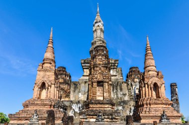 WAT Mahathat Tapınağı kalıntıları Sukhotai, Tayland