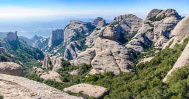 Görünümü bir vadinin Montserrat dağ, İspanya