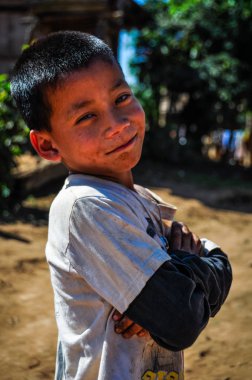 Muang Sing, Laos yakınındaki küçük bir topluluk yerli çocuk