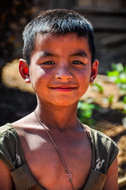 Muang Sing, Laos yakınındaki küçük bir topluluk yerli çocuk