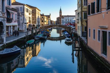 Kanallar ve eski şehrin Chioggia, İtalya
