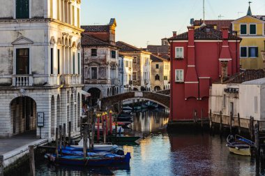 Kanallar ve eski şehrin Chioggia, İtalya