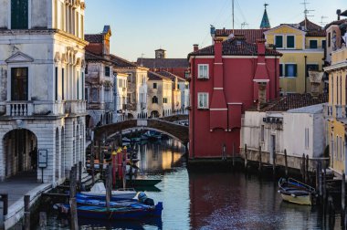 Kanallar ve eski şehrin Chioggia, İtalya