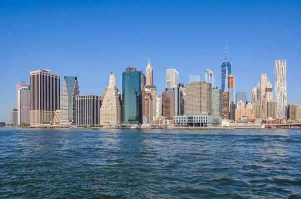 Lägre Manhattan Skyline från Brooklyn Bridge Park, Nyc, Usa — Stockfoto