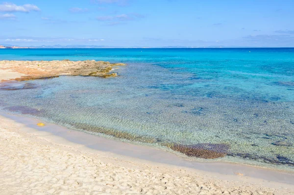 SES Platgetes Beach w Formentera, Hiszpania — Zdjęcie stockowe