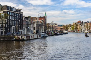 Amstel River in Amsterdam, Holland