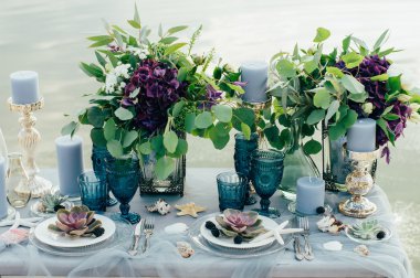 Wedding floristry, wedding table, the food at the wedding clipart