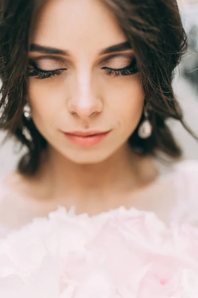 Ein Großes Porträt Des Gesichts Der Braut — Stockfoto