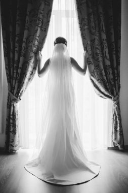 Sabah gelin. Gelin yaklaşan düğün için hazırlanıyor.