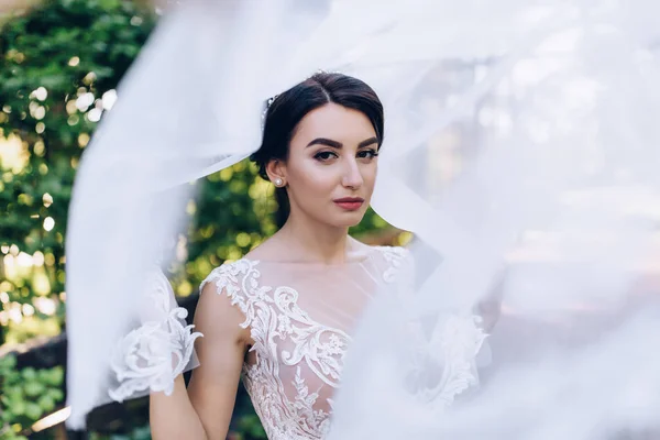 Noiva Vestido Noiva Branco — Fotografia de Stock
