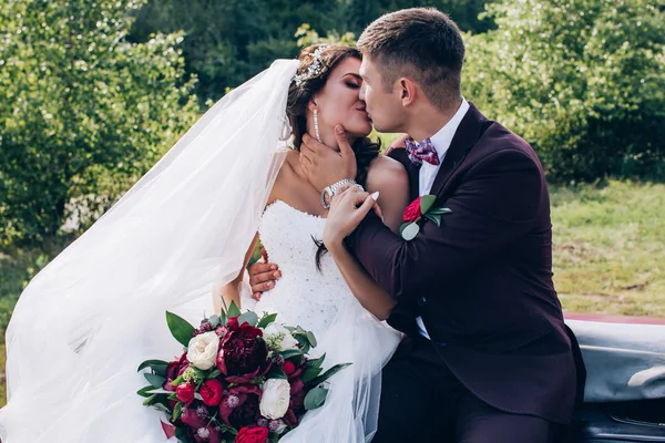 Viaje Recién Casados Coche —  Fotos de Stock