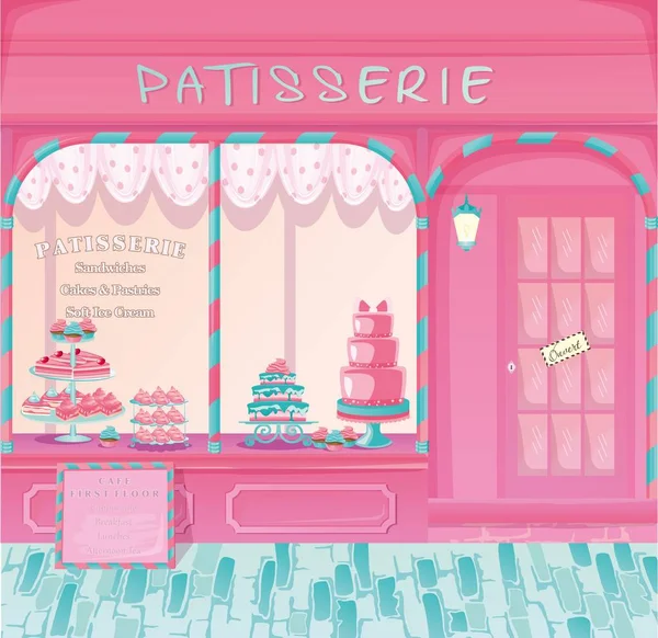 Pastelería. tienda de dulces — Vector de stock