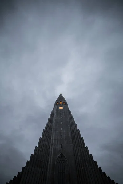 Hallgrimskirkja Kathedrale Von Reykjavik Einem Bewölkten Tag Island — Stockfoto