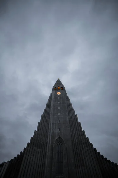 Hallgrímskirkja Katedrála Reykjavik Zamračený Den Island — Stock fotografie