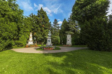 Graves of composers famous at the Zentralfriedhof Cemetery in Vi clipart