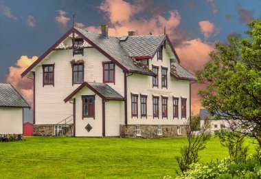 Norveç evde tipik Andenes görünümünü.