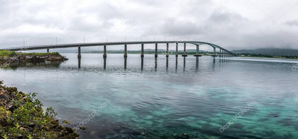 Bridge in Sortland.  Norway.