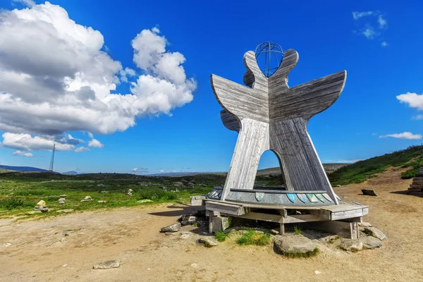 Arctic Circle monument near the visitor centre in Norway — Stock Photo, Image