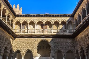 Gerçek Alcazar Seville. İspanya.
