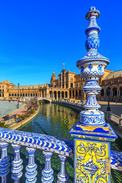 Plaza Espana. Tiled ornaments. Seville — Stock Photo, Image