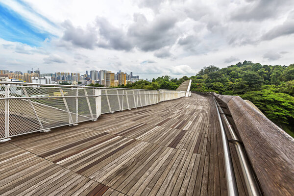 Landscape top view of Singapore Henderson Waves bridge