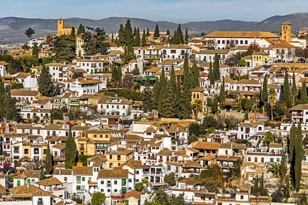 Quartier Albaicin Vue Depuis Alhambra Watch Tower Grenade Espagne — Photo