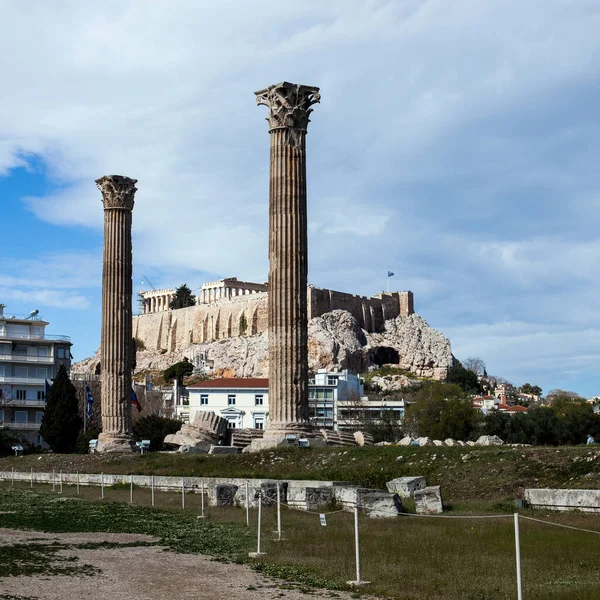 Templo Zeus Olímpico Acrópolis Hill Atenas Grecia — Foto de Stock