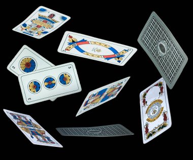 Dubrovnik, Hırvatistan; Mart 2020 Triestine, Briscola oyun kartları. Geleneksel İtalyan kart oyunu.