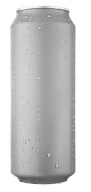 Alüminyum içecekler, su damlalarıyla izole edilmiş beyazı taklit edebilir.