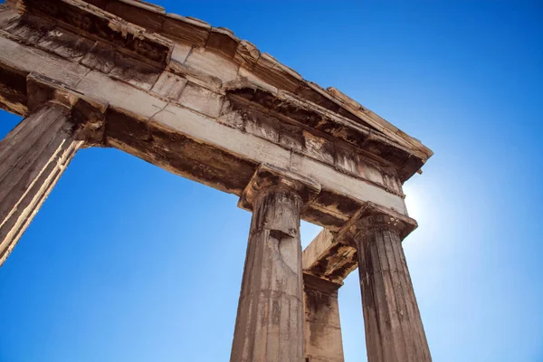 Temple Grec Antique Détail Colonne — Photo
