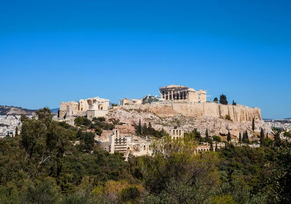 Acrópolis Colina Atenas Ciudad Panorama — Foto de Stock