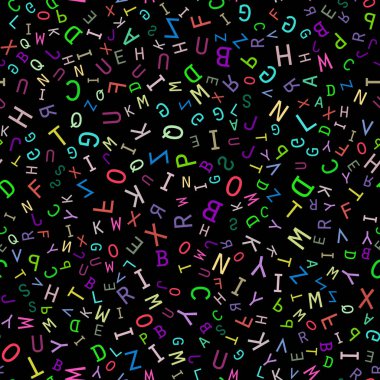 Dikişsiz desen İngilizce alfabe