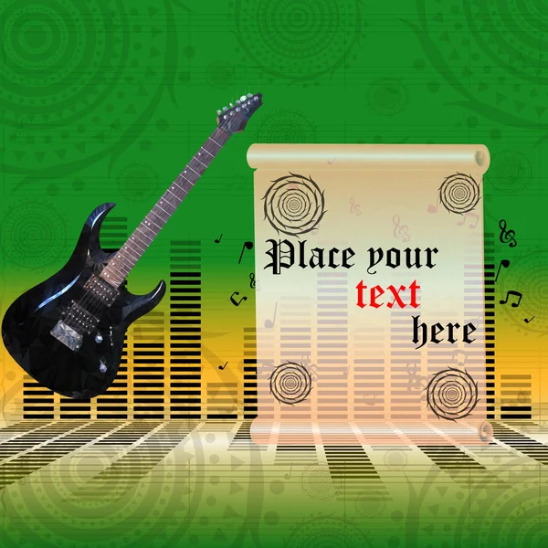 Η αφίσα με μια ηλεκτρική κιθάρα — Διανυσματικό Αρχείο