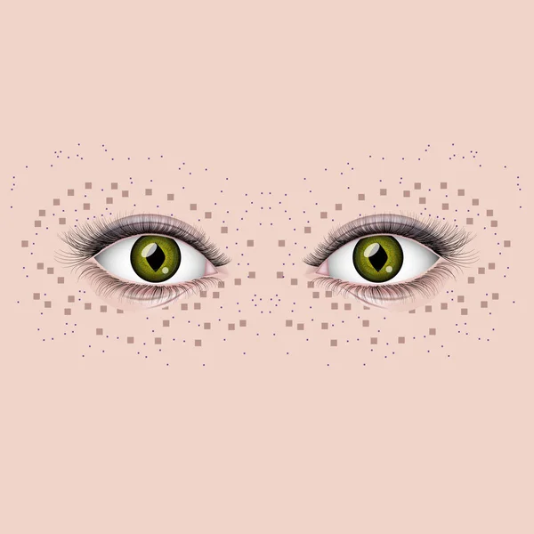 Hermosos ojos femeninos — Vector de stock